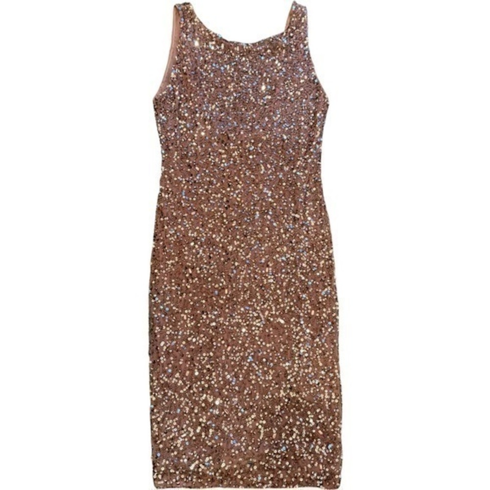 Alice + Olivia Rose gold Pink Sequin dress size 0 perfect prom dress